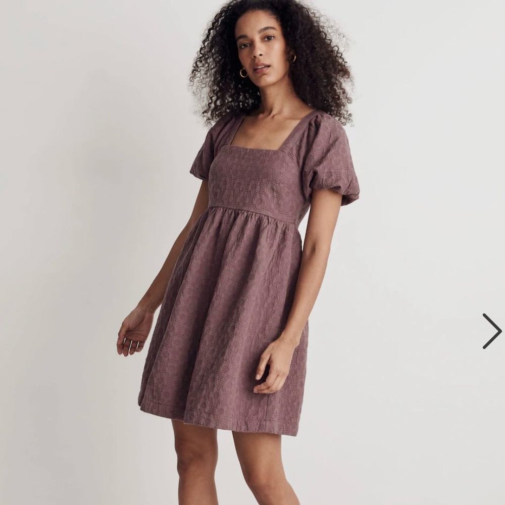 Madewell Quilted Puff Sleeve Mini Dress